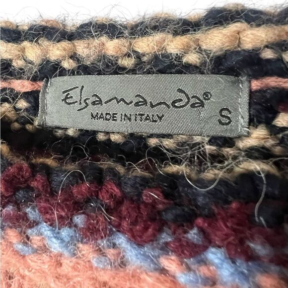 Anthropologie Elsamanda Striped Alpaca Wool Blend Chunky Knit Sweater Made Italy - Picture 11 of 13